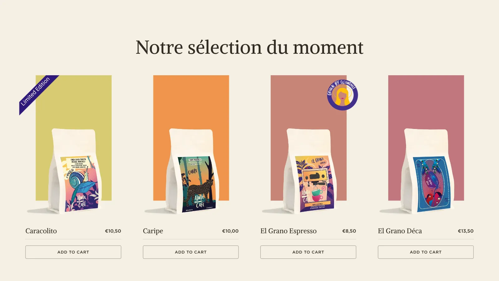 La sélection de cafés sur le nouveau site Alma Café