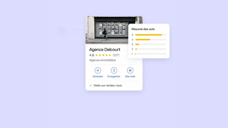 Une fiche Google Business avec ses avis
