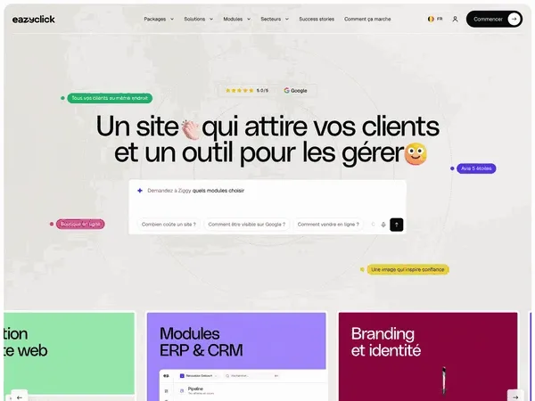 La home du nouveau site Eazyclick