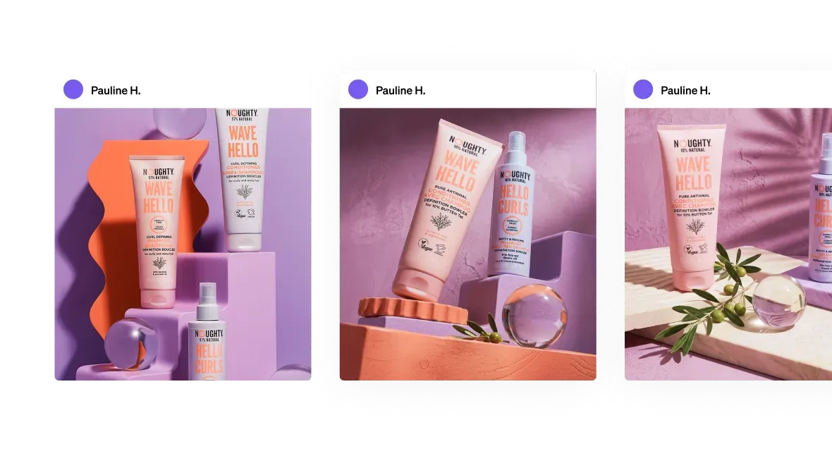 Trois posts Instagram d’une marque de cosmétiques
