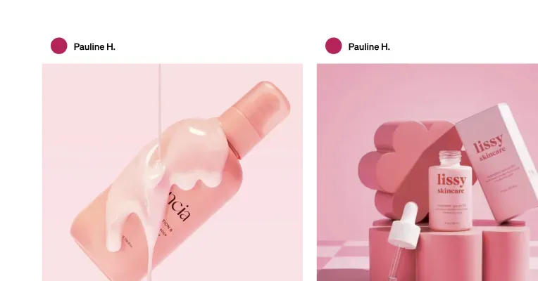 Deux posts Instagram de produits cosmétiques
