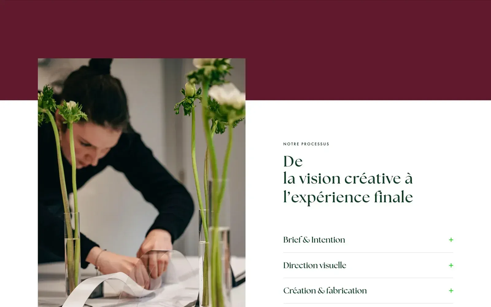 Section processus du site de Chou & Tournesol
