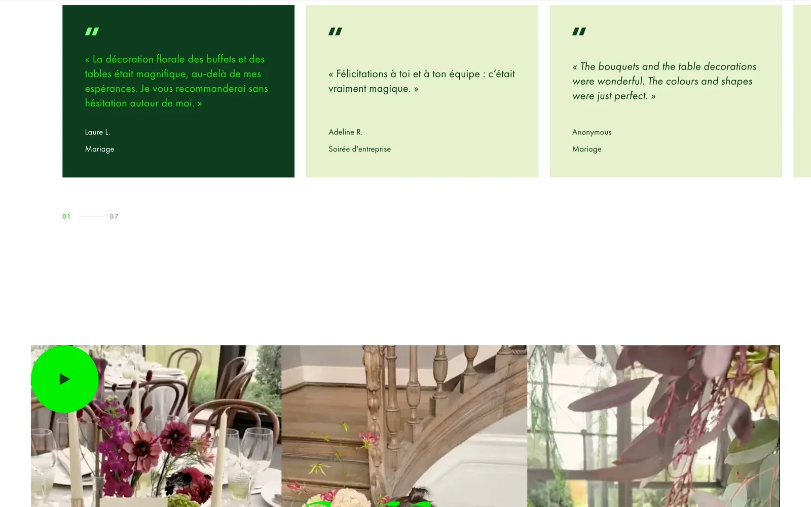 Témoignages clients sur le site de Chou & Tournesol