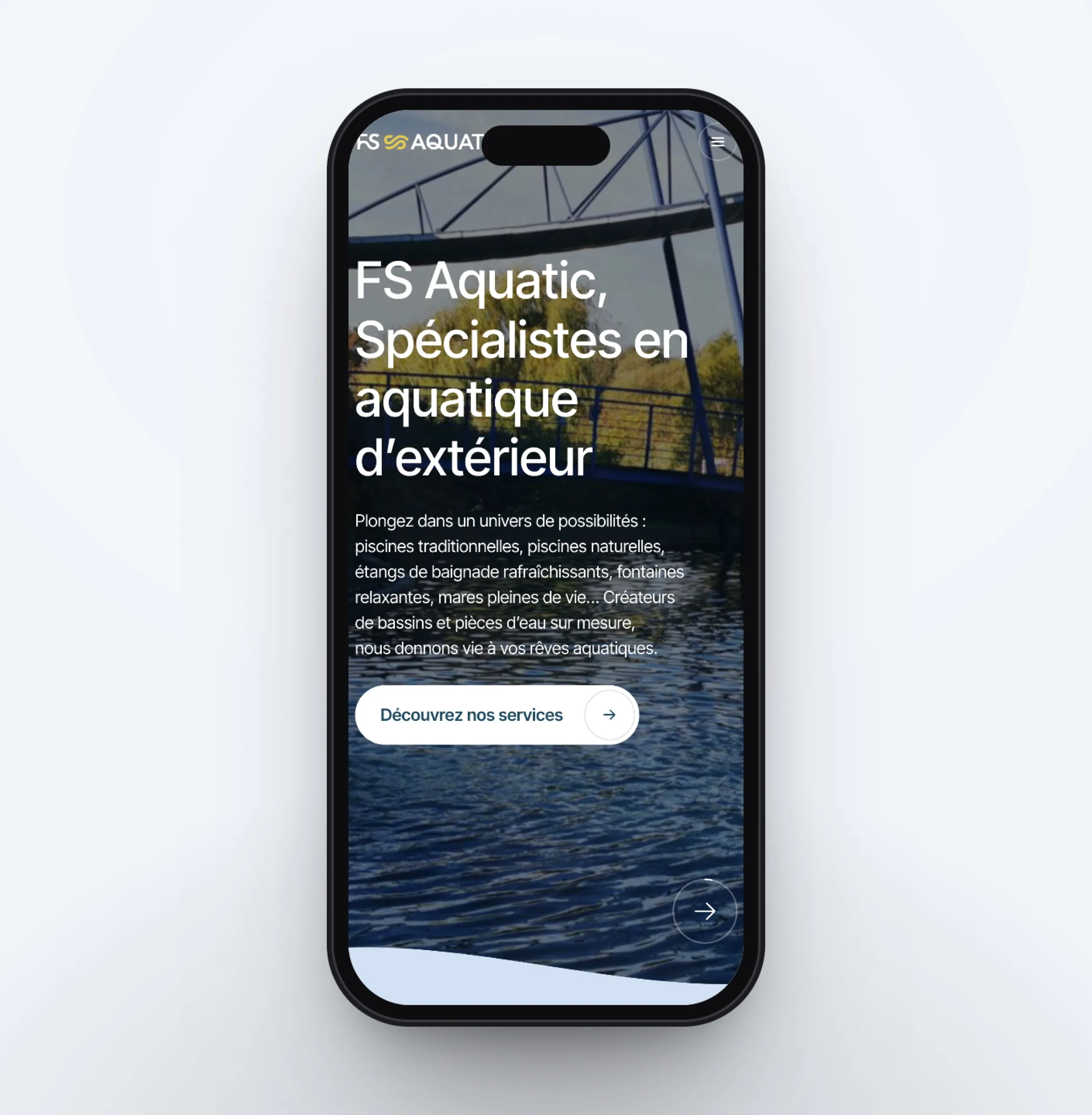 Le site de FS Aquatic sur smartphone