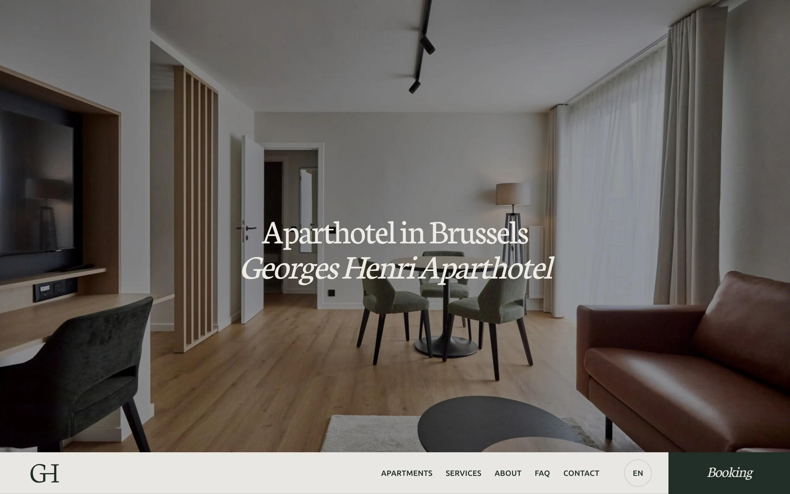La page d’accueil du site de Georges Henri Aparthotel