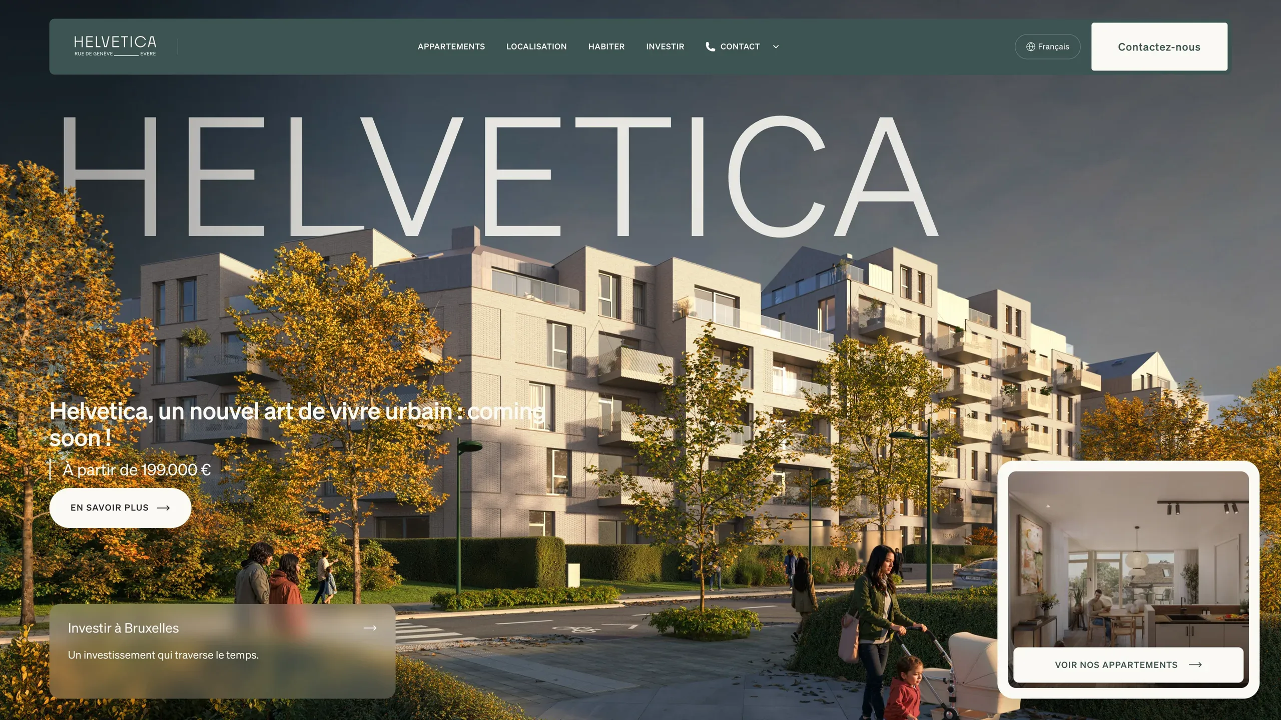 La page d'accueil du site de Helvetica