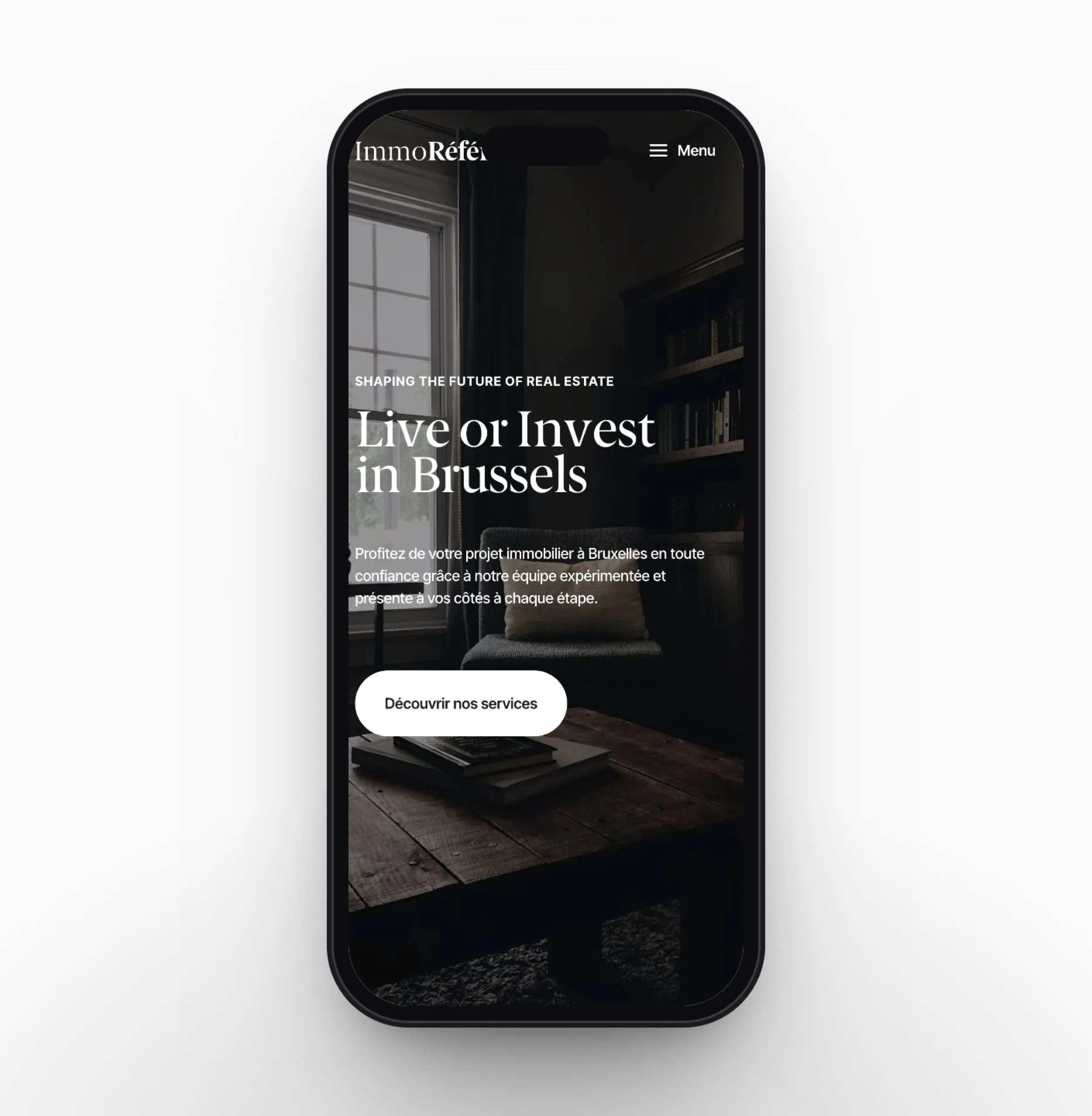 Le site de Immo Références sur smartphone