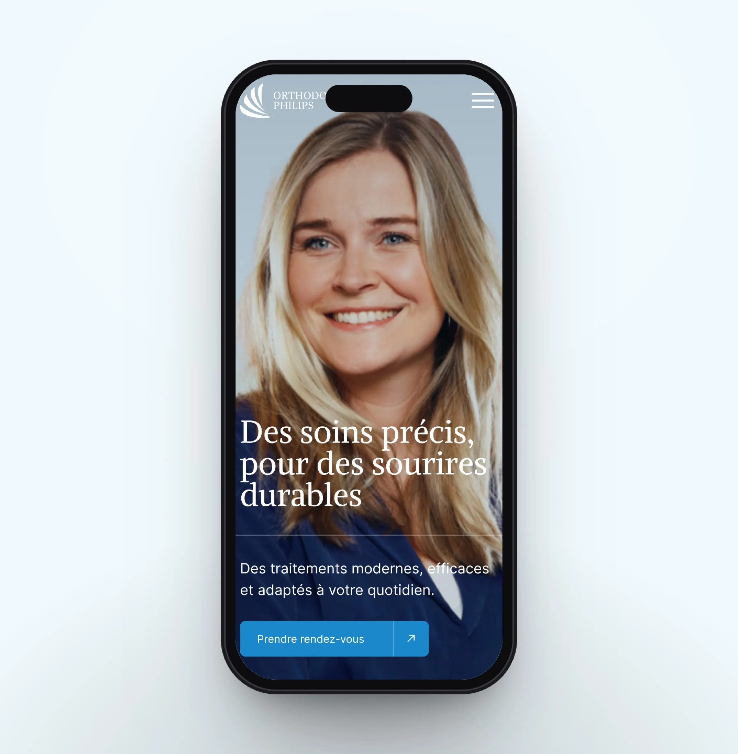 Le site de Orthodontie Philips sur smartphone