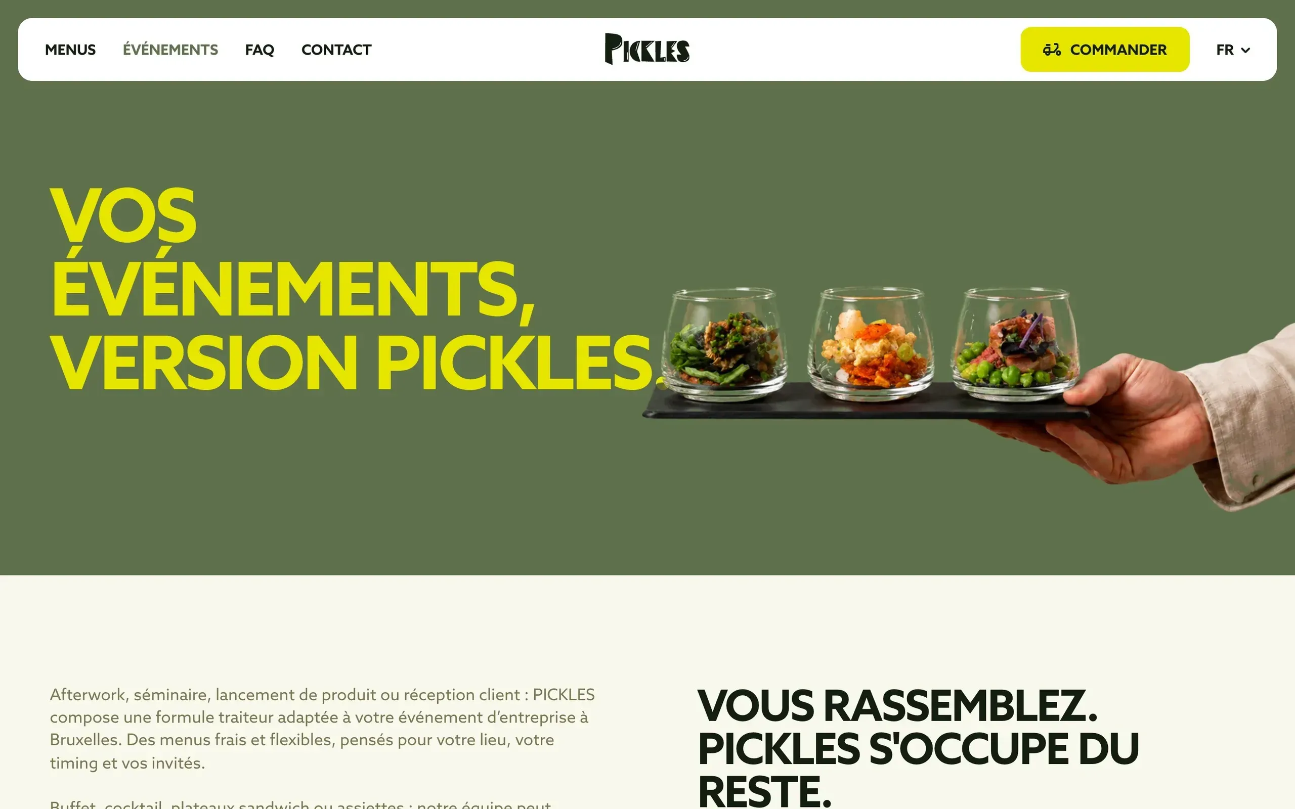 Page événements du site de Pickles