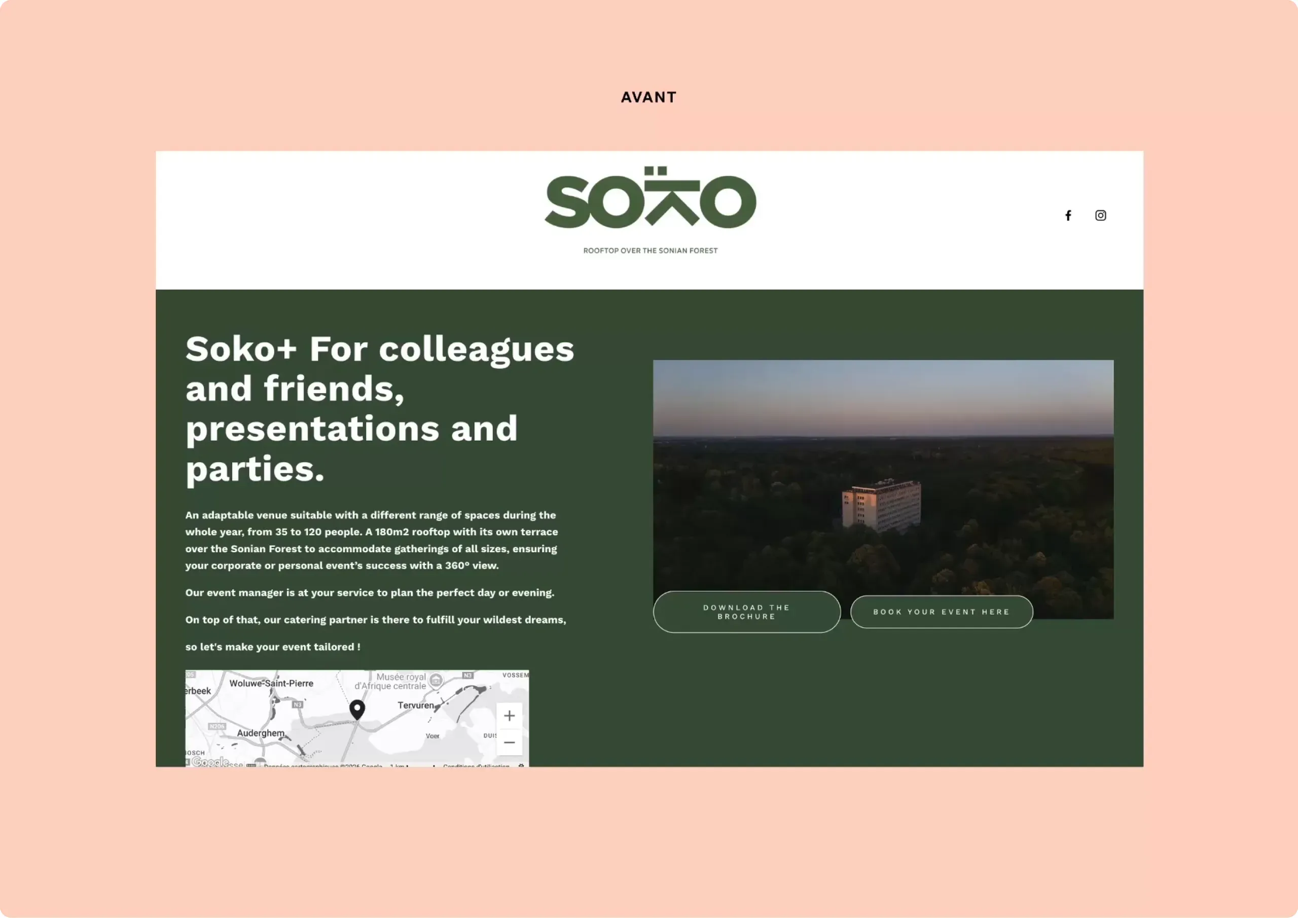 Avant / après du site de Soko Rooftop