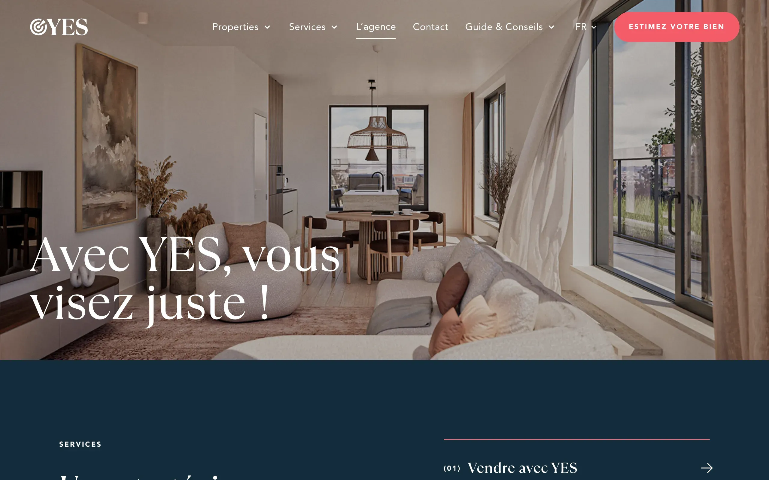 La page de l'agence YES Properties